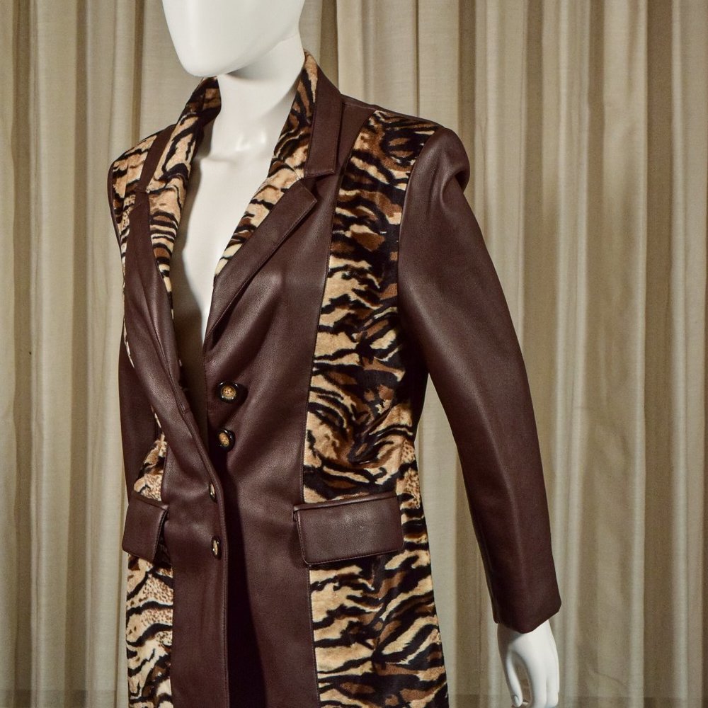 Faux Leather Animal Print Jacket Atlantic Beach